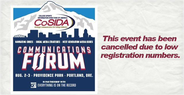 CoSIDA Communications Forum Cancelled